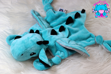 Lade das Bild in den Galerie-Viewer, Kuscheltuch/Schnuffeltuch "Lotta" in petrol/grau/schwarz/grau stars