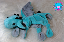 Lade das Bild in den Galerie-Viewer, Kuscheltuch/Schnuffeltuch "Lotta" in petrol/grau/schwarz/grau stars