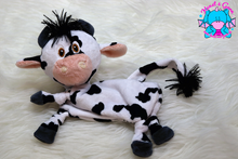 Lade das Bild in den Galerie-Viewer, Alma Schnuffeltuch kuh/ferkelrosa/graphit/schwarz/weiß - kunst&garn