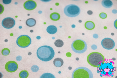 Eigenproduktion Digitaldruck Minky Bubbles blau grün 3mm - kunst&garn
