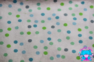 Eigenproduktion Digitaldruck Minky Dots blau grün 3mm - kunst&garn