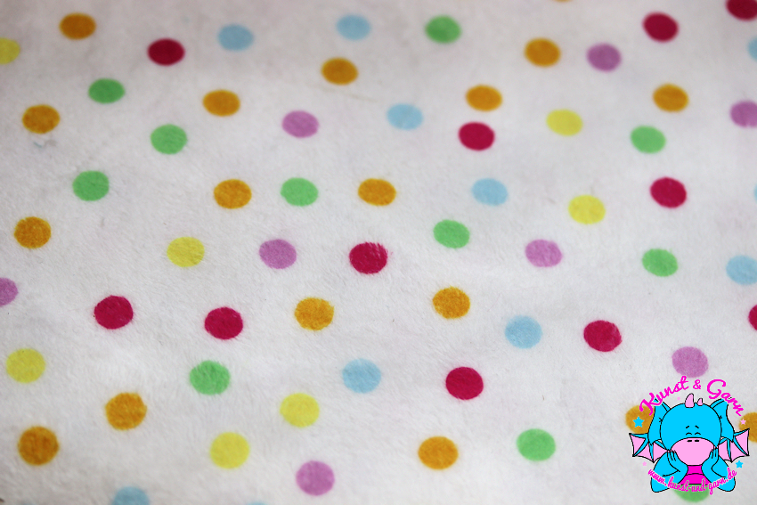 Eigenproduktion Digitaldruck Minky Dots bunt 3mm - kunst&garn
