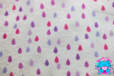 Eigenproduktion Digitaldruck Minky Drop rosa lila 3mm - kunst&garn